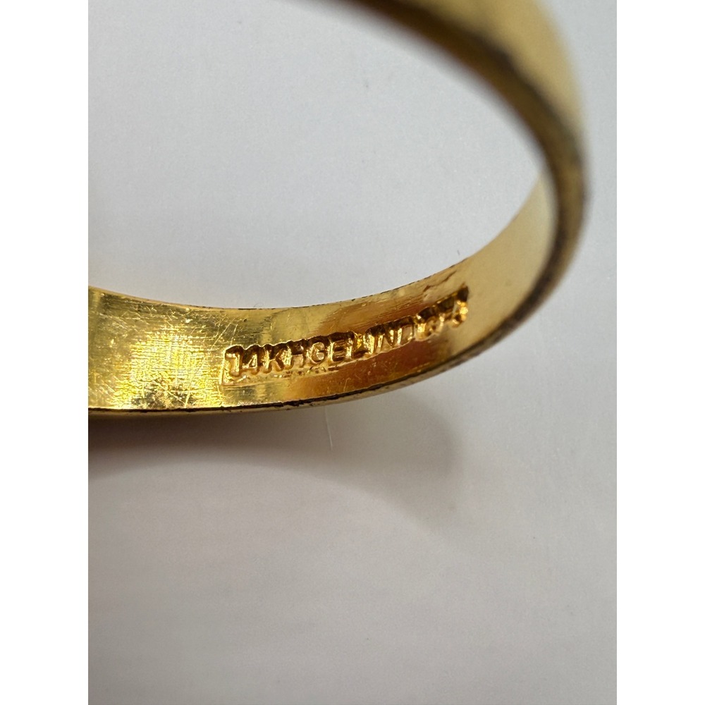 Vintage Gold Tone Pave Rhinestone Cocktail Ring 14KHGE Glam Statement Band - Picture 5 of 12